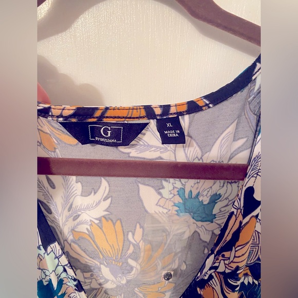 NW XL Navy Blue/ Yellow Floral Jumper - Picture 4 of 4